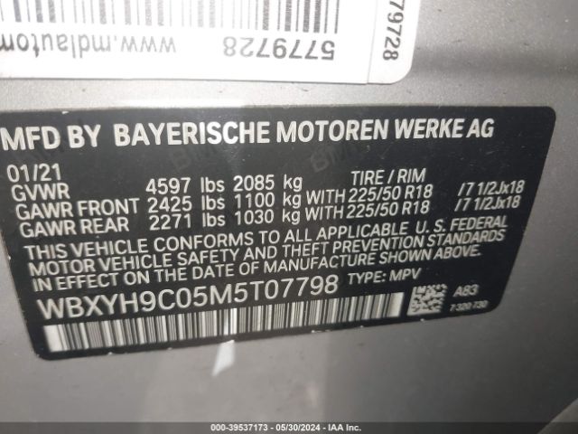 WBXYH9C05M5T07798 BMW X2 Sdrive28i