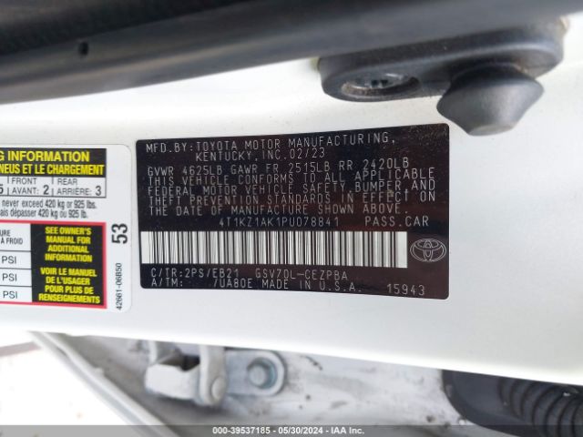 4T1KZ1AK1PU078841 Toyota CAMRY TRD