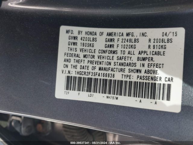 1HGCR2F35FA166938 Honda ACCORD LX