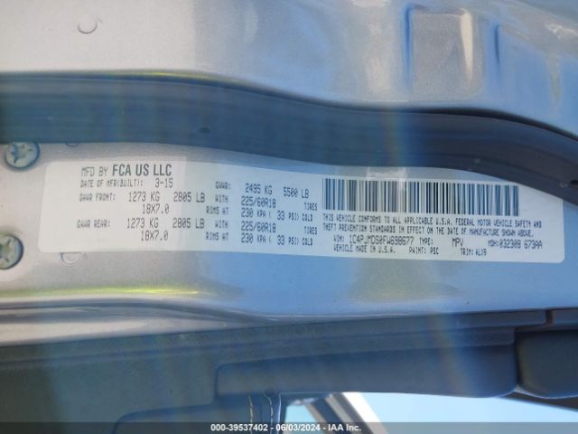 1C4PJMDS0FW698677 Jeep Cherokee Limited