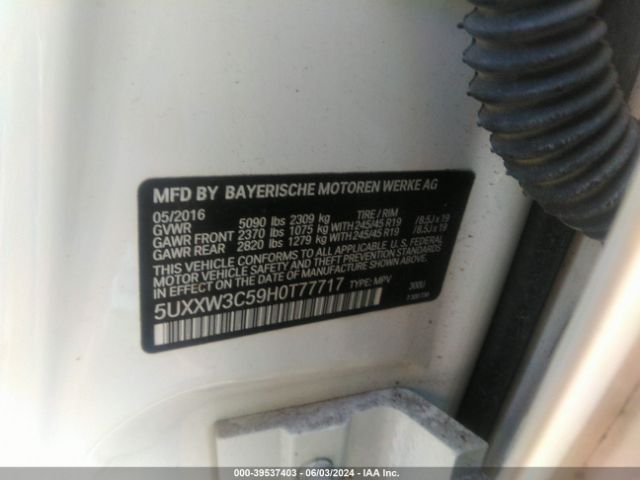 5UXXW3C59H0T77717 BMW X4 Xdrive28i