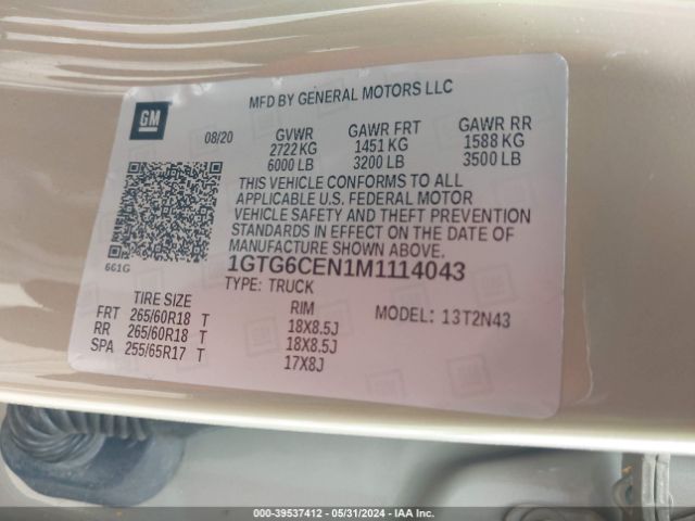 1GTG6CEN1M1114043 GMC Canyon 4wd  Short Box Elevation