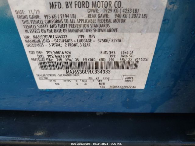 2020 FORD ECOSPORT MAJ6S3GL9LC334333 Photo 8