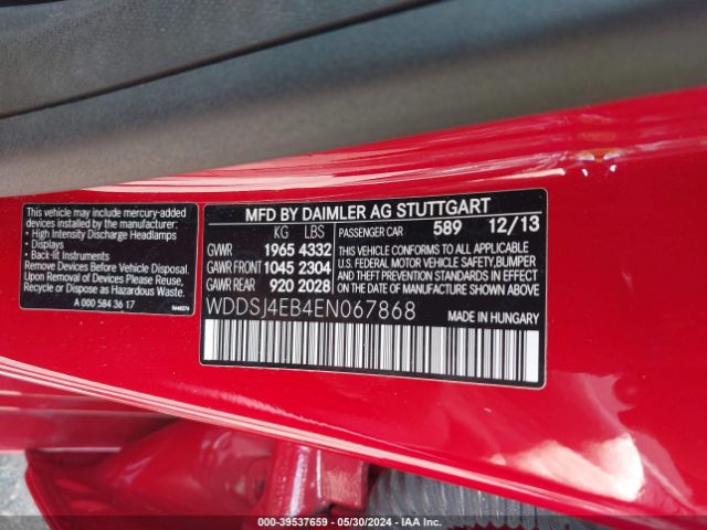 WDDSJ4EB4EN067868 Mercedes-Benz CLA 250