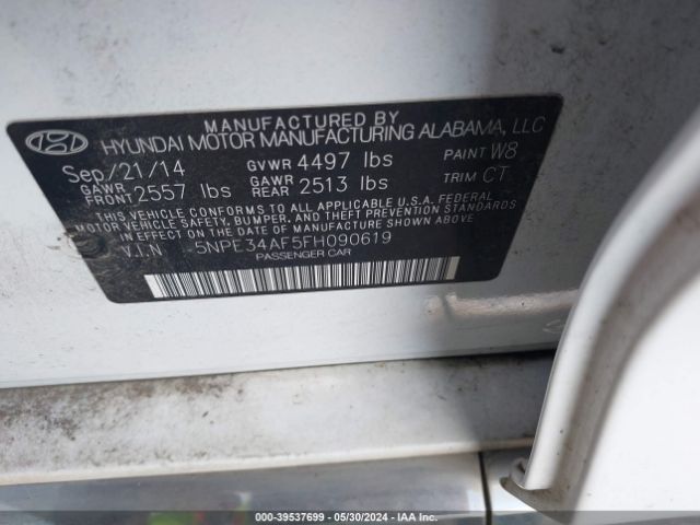 5NPE34AF5FH090619 Hyundai Sonata Limited