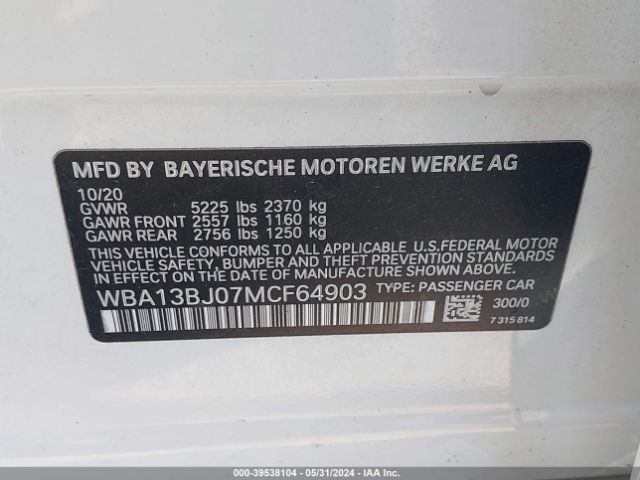 WBA13BJ07MCF64903 BMW 530i Xdrive