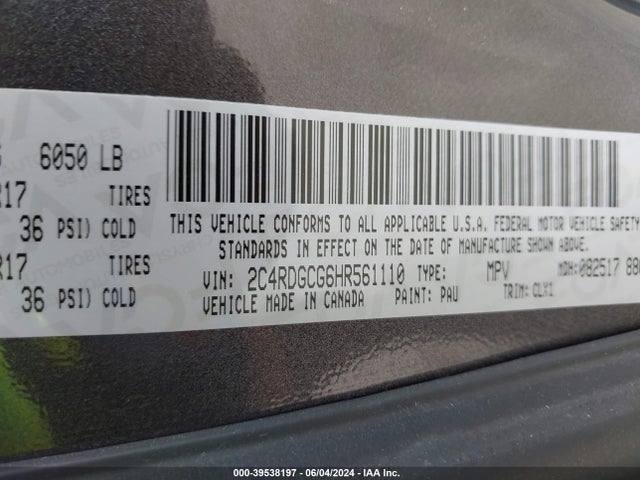 Dodge Grand Caravan Sxt 2017 2C4RDGCG6HR561110 Image 9