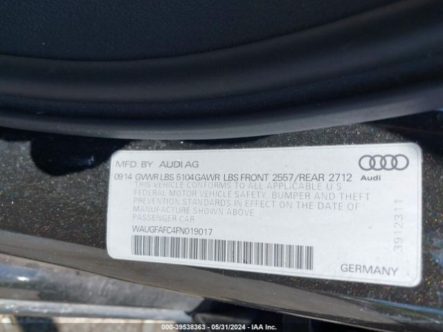 WAUGFAFC4FN019017 Audi A6 2.0t Premium