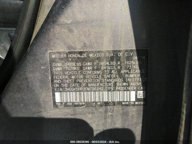 3HGGK5H83FM706242 Honda Fit Ex/ex-l