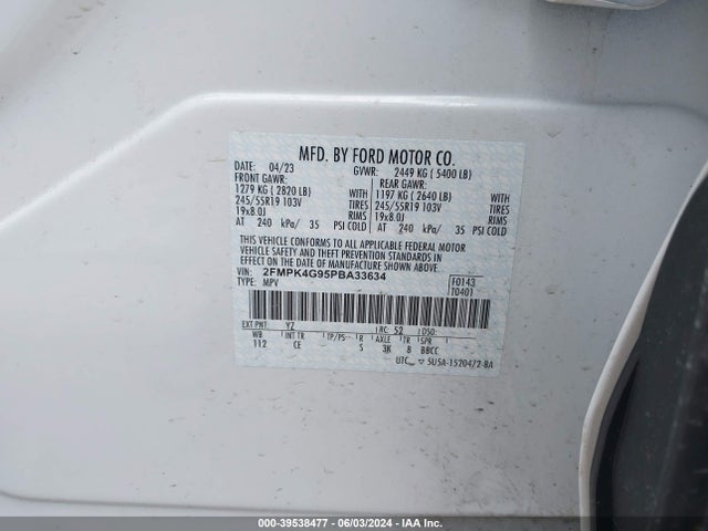 Ford EDGE SE 2023 2FMPK4G95PBA33634 Image 9