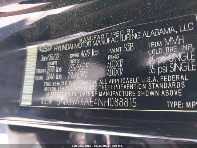 Hyundai TUCSON SE 2022 5NMJA3AE4NH088815 Image 9
