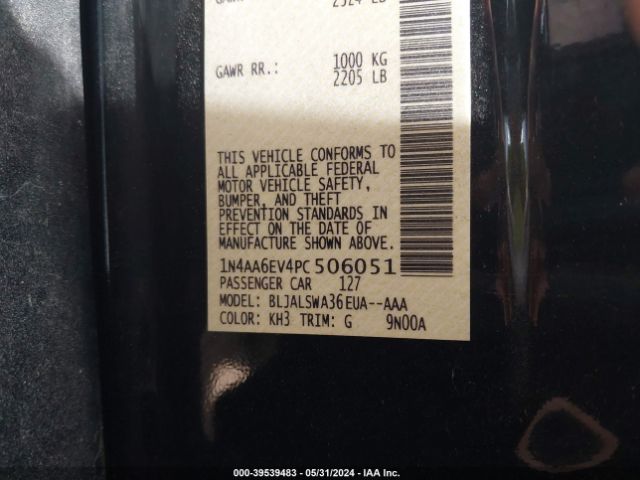 1N4AA6EV4PC506051 Nissan Maxima Sr Xtronic Cvt