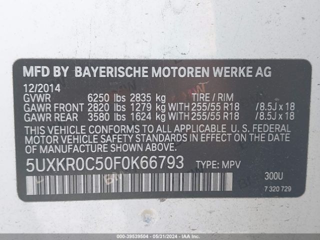 5UXKR0C50F0K66793 BMW X5 Xdrive35i