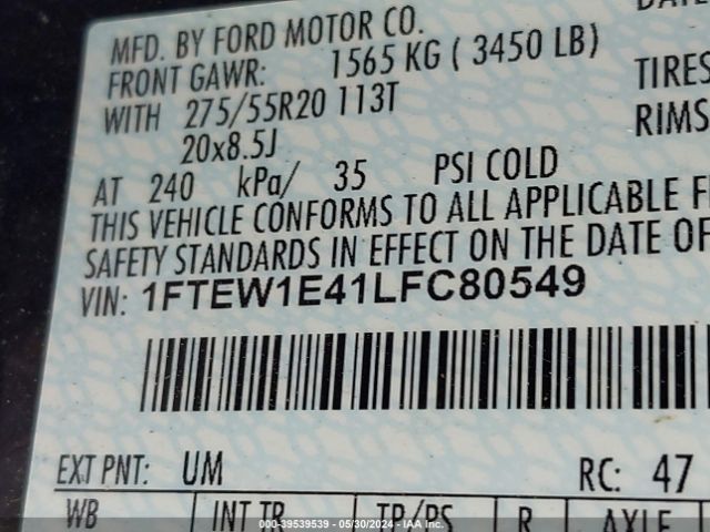 1FTEW1E41LFC80549 Ford F-150 Xlt