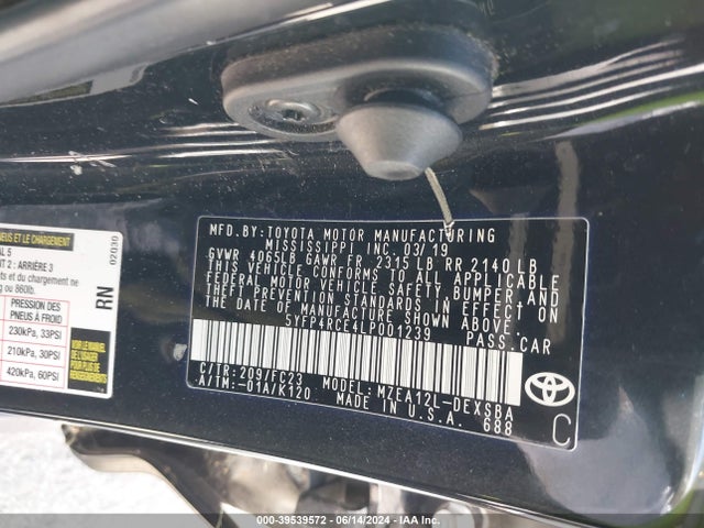 Toyota COROLLA SE 2020 5YFP4RCE4LP001239 Image 9
