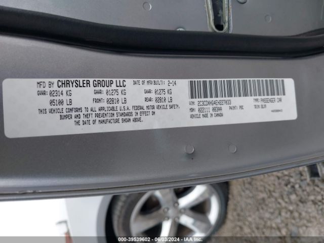 2C3CDXHG4EH227033 Dodge Charger Sxt Plus