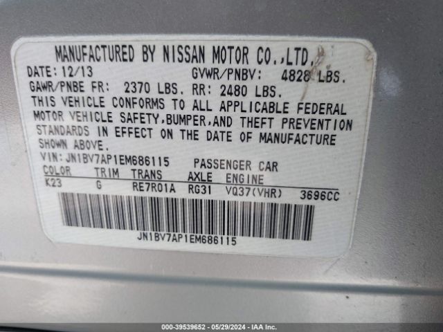 JN1BV7AP1EM686115 Infiniti Q50 Premium/sport