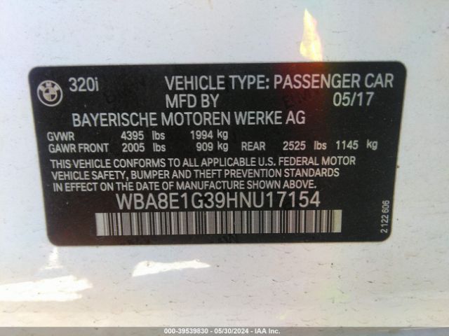 WBA8E1G39HNU17154 BMW 320i