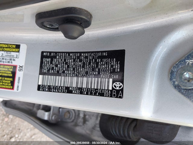 Toyota COROLLA L 2017 5YFBURHE7HP721709 Image 9