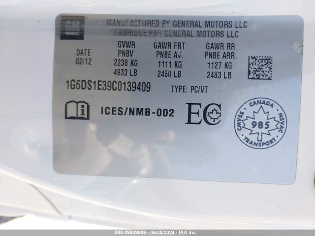 2012 CADILLAC CTS 1G6DS1E39C0139409 Photo 8