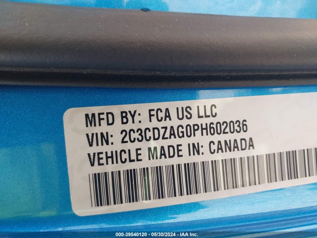 Dodge Challenger Sxt 2023 2C3CDZAG0PH602036 Image 9