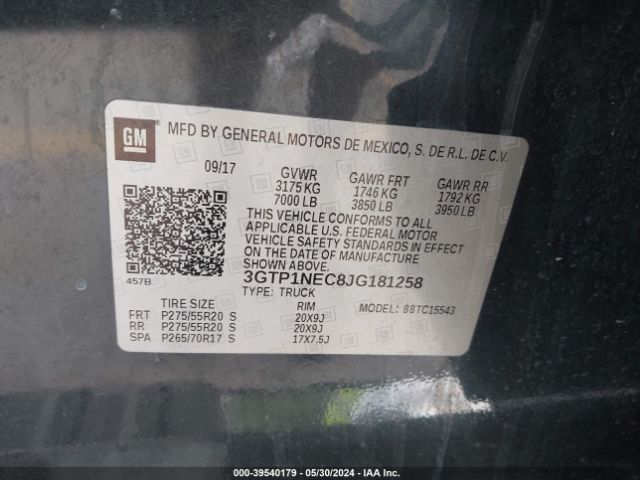 3GTP1NEC8JG181258 GMC Sierra 1500 Slt