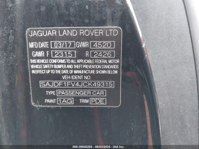 SAJDF1FV4JCK49315 Jaguar F-type R-dynamic