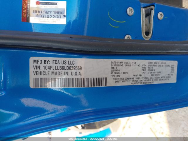 1C4PJLLB6LD639569 Jeep Cherokee Altitude Fwd