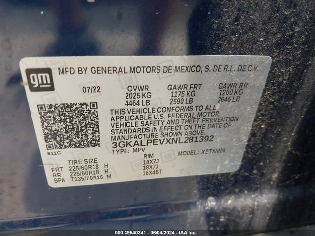 3GKALPEVXNL281392 GMC Terrain Fwd Slt