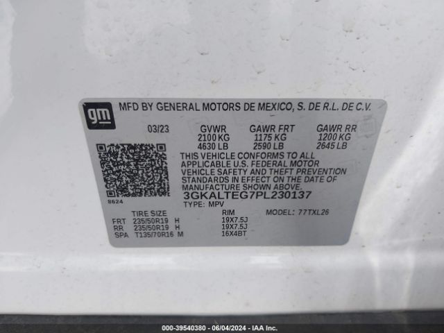 3GKALTEG7PL230137 GMC Terrain Awd Sle