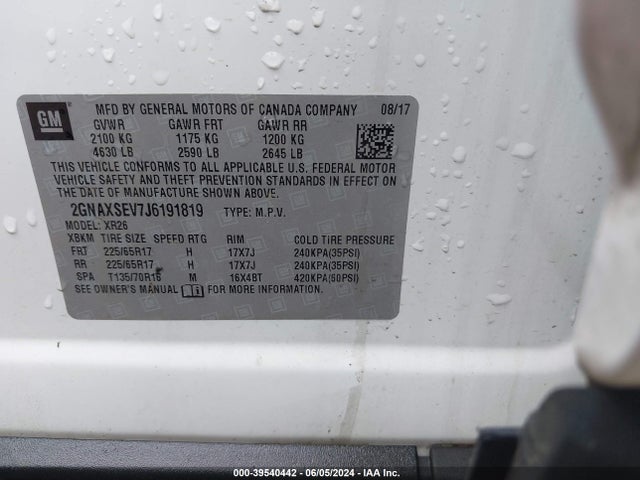 Chevrolet EQUINOX LT 2018 2GNAXSEV7J6191819 Image 9