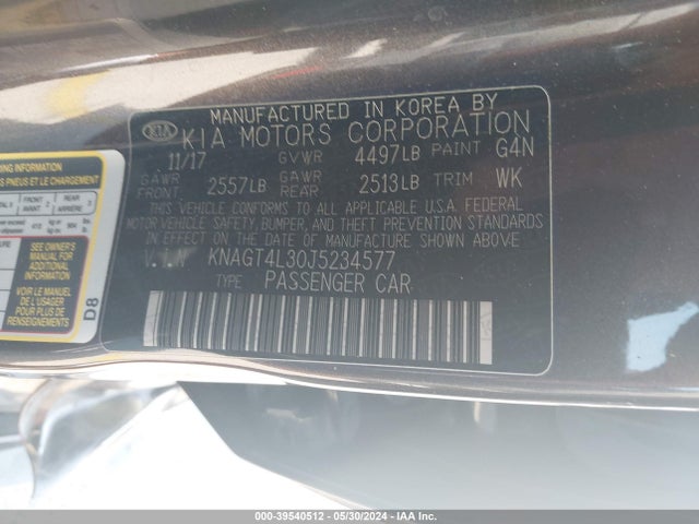 KIA Optima Lx 2018 KNAGT4L30J5234577 Image 9