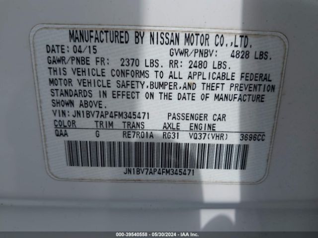JN1BV7AP4FM345471 Infiniti Q50 Premium