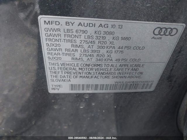 WA1LGAFE5ED009370 Audi Q7 3.0t Premium