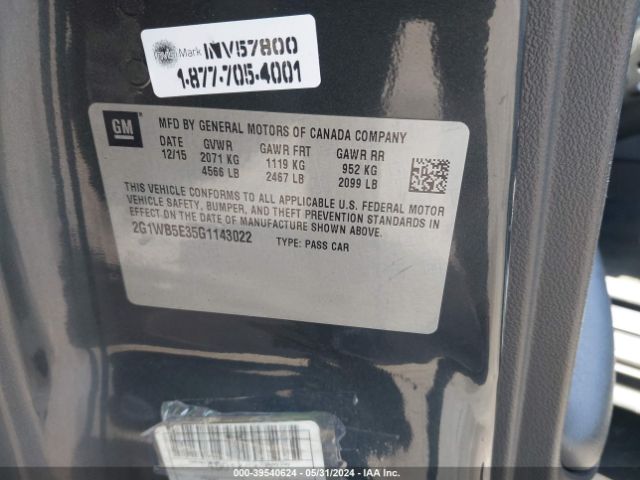 2G1WB5E35G1143022 Chevrolet Impala Limited Lt