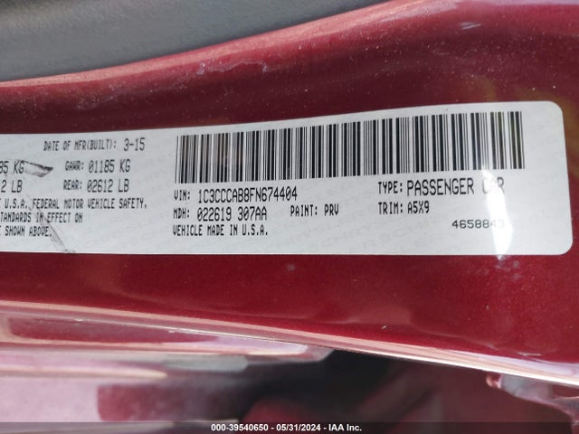 1C3CCCAB8FN674404 Chrysler 200 Limited