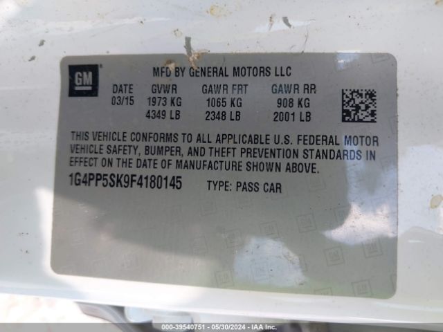 1G4PP5SK9F4180145 Buick Verano