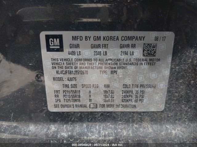 KL4CJFSB1JB512670 Buick Encore Preferred Ii