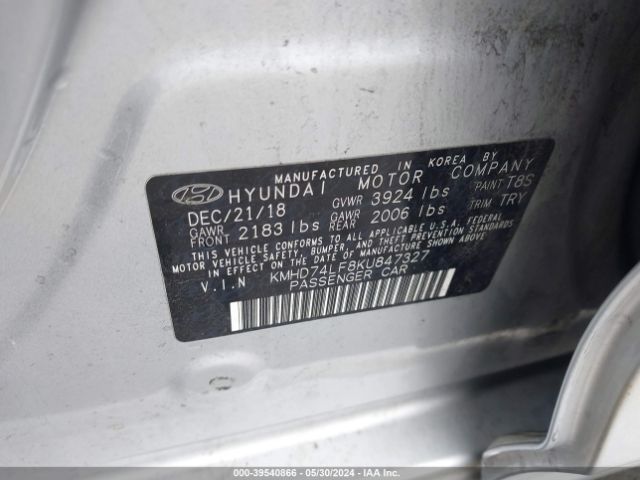 KMHD74LF8KU847327 Hyundai ELANTRA SE