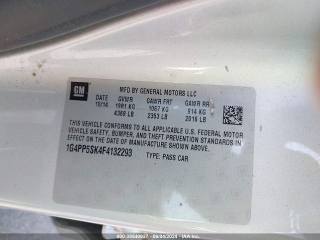 1G4PP5SK4F4132293 Buick Verano