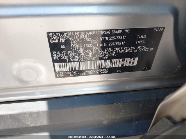 Toyota Rav4 Xle 2020 2T3W1RFV0LC051787 Image 9