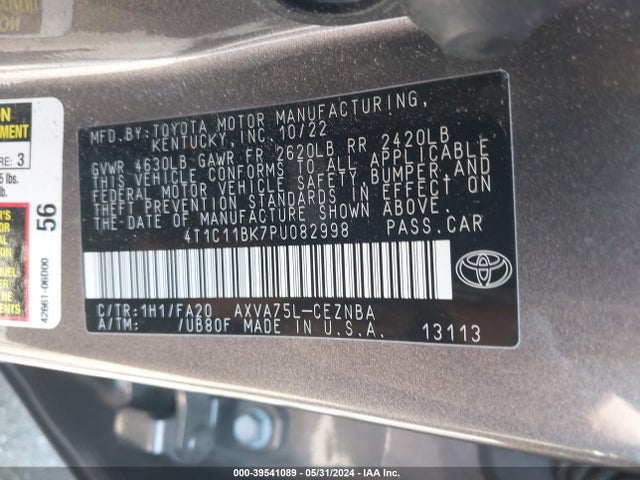 Toyota CAMRY LE 2023 4T1C11BK7PU082998 Image 9