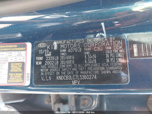 KIA NIRO LX 2020 KNDCB3LC7L5360274 Image 9