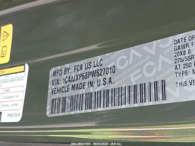 1C4JJXP68PW627010 Jeep Wrangler 4xe Sahara 4x4