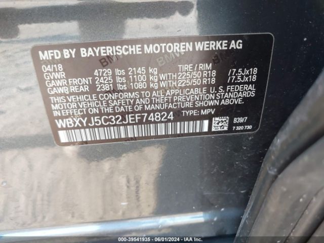 WBXYJ5C32JEF74824 BMW X2 Xdrive28i