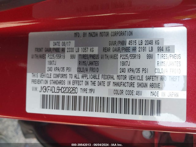 Mazda Cx-5 Grand Touring 2017 JM3KFADL6H0208260 Image 9
