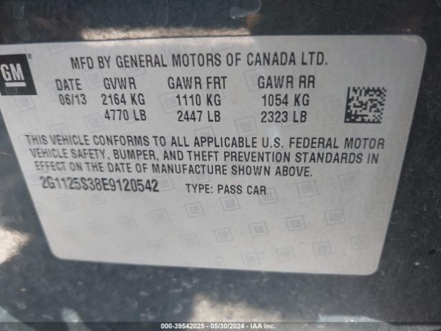 2G1125S38E9120542 Chevrolet Impala 2lt