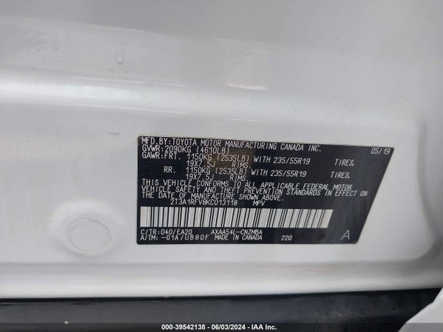 Toyota Rav4 Xle Premium 2019 2T3A1RFV8KC013118 Image 9