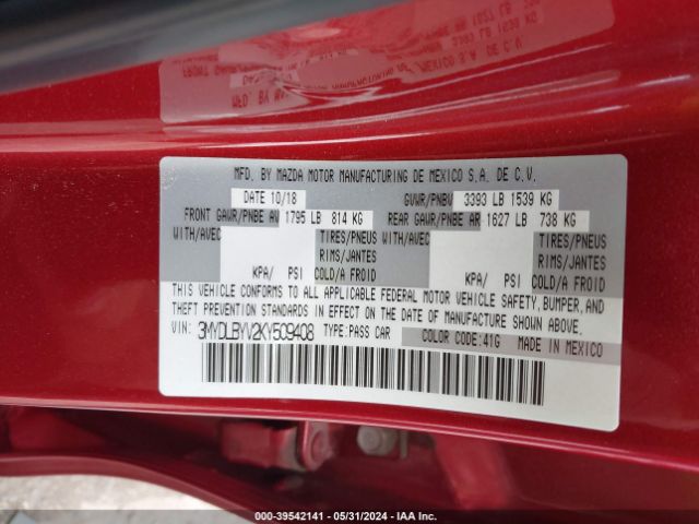3MYDLBYV2KY509408 Toyota YARIS LE