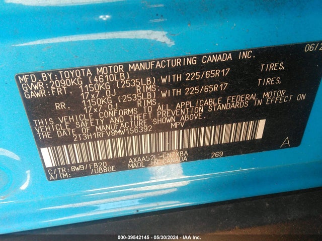 Toyota RAV4 LE 2021 2T3H1RFV8MW156392 Image 9